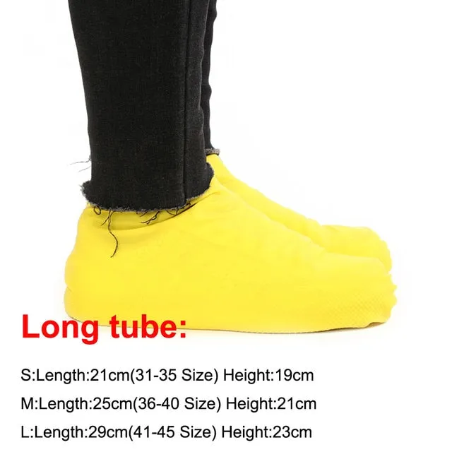 1 Pair Reusable Latex Waterproof Rain Shoes Covers Slip-resistant Rubber Rain Boot Overshoes S/M/L Shoes Accessories