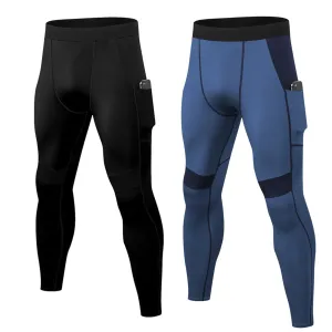 2 Pack Men's Compression Pants Workout Athletic Gym Leggings