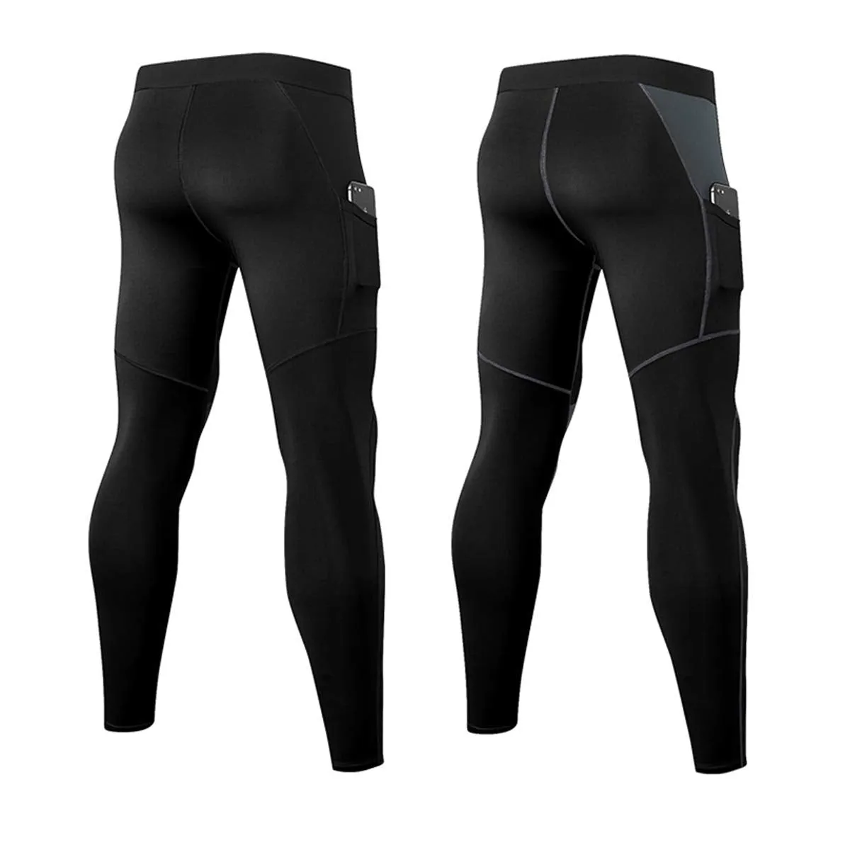 2 Pack Men's Compression Pants Workout Athletic Gym Leggings