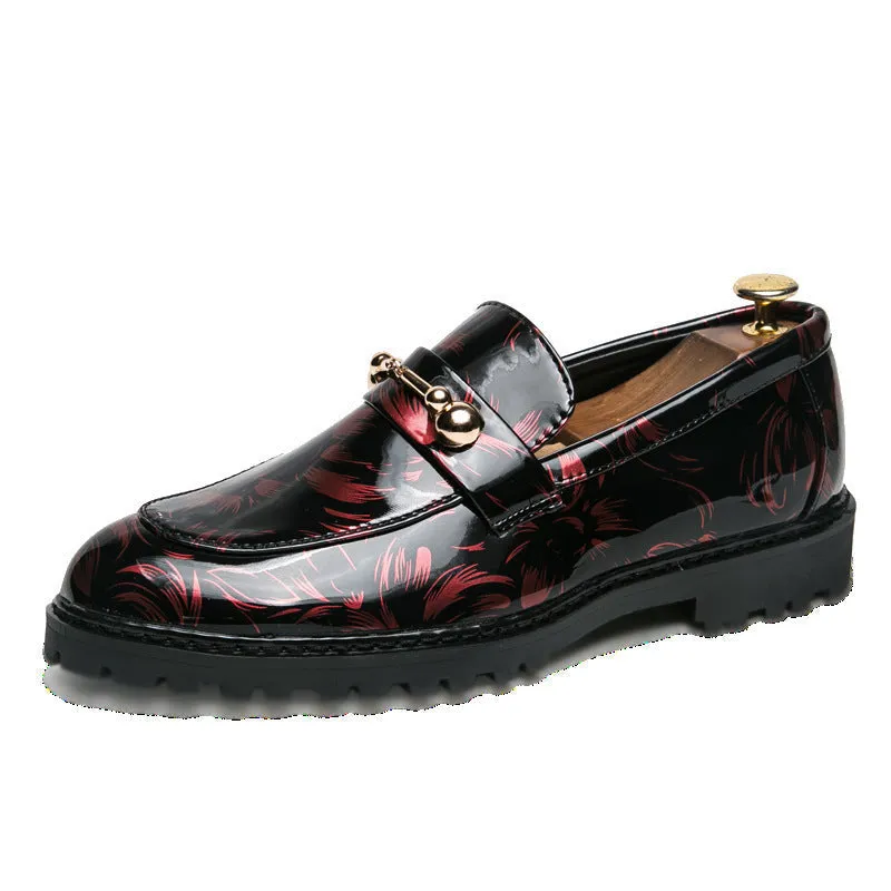 2023 winter new low-top shiny men's shoes British men's pointed toe business casual leather shoes hair stylist cotton leather shoes