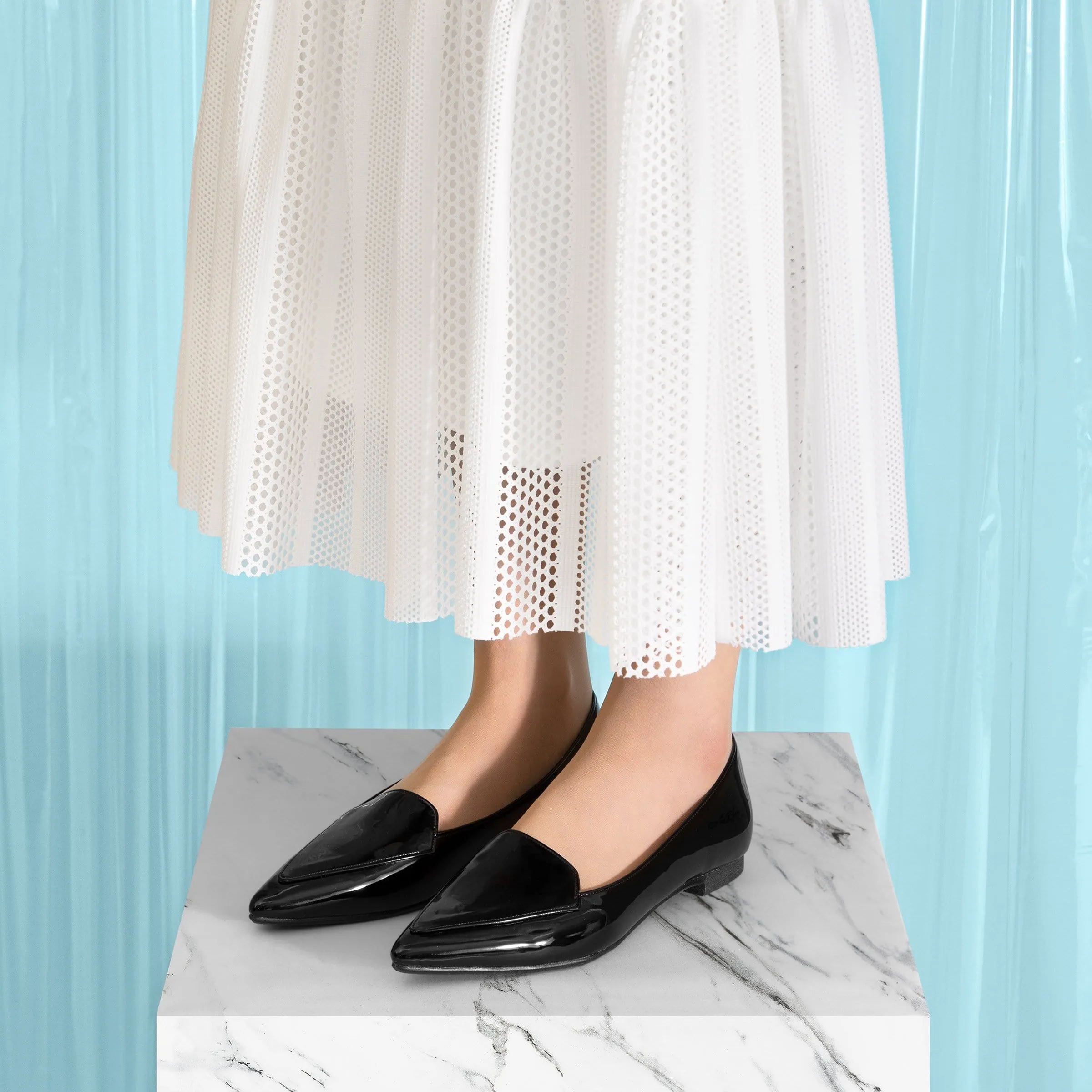 2024: For both sunny and rainy days/Opera Flat Shoes (4783) Black E