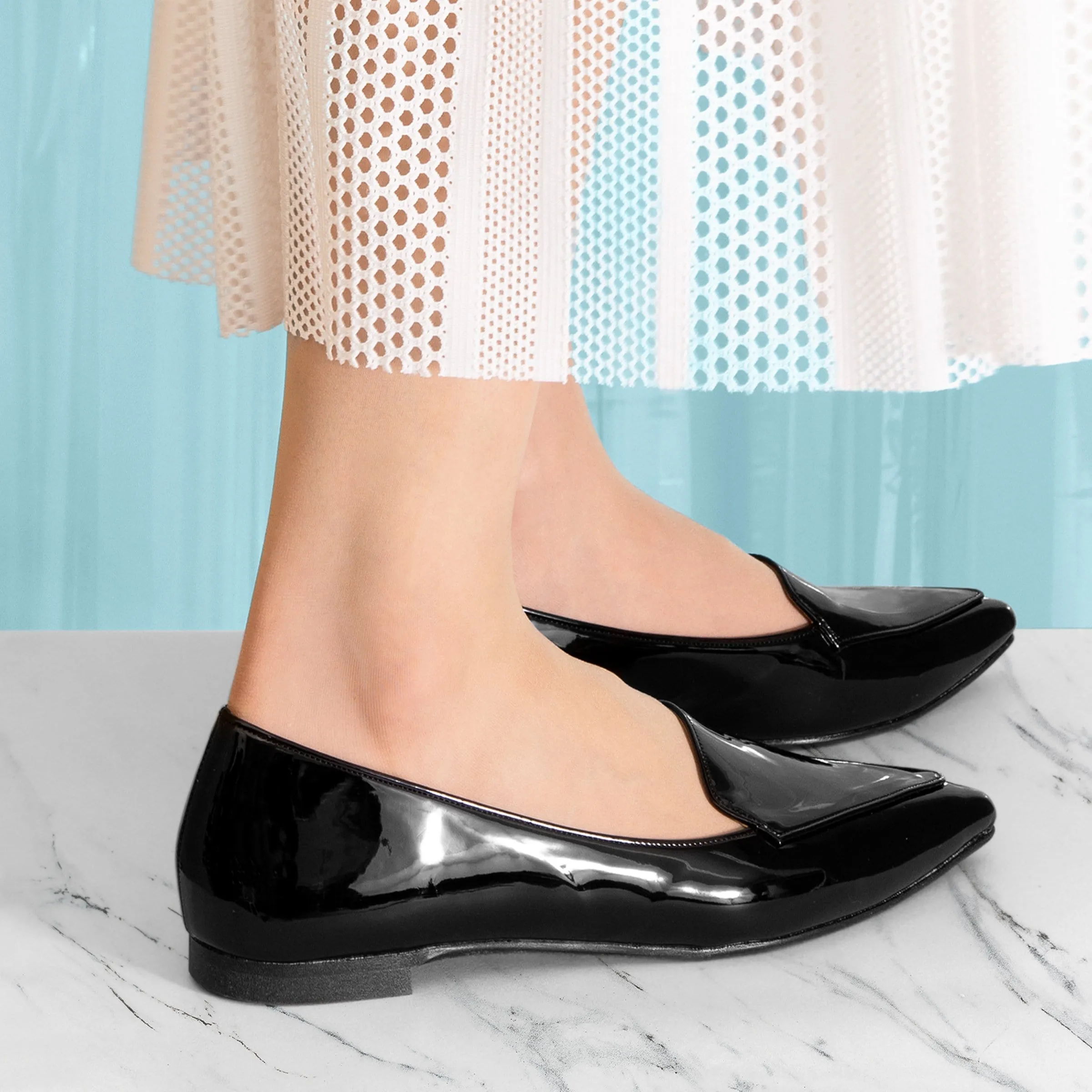 2024: For both sunny and rainy days/Opera Flat Shoes (4783) Black E