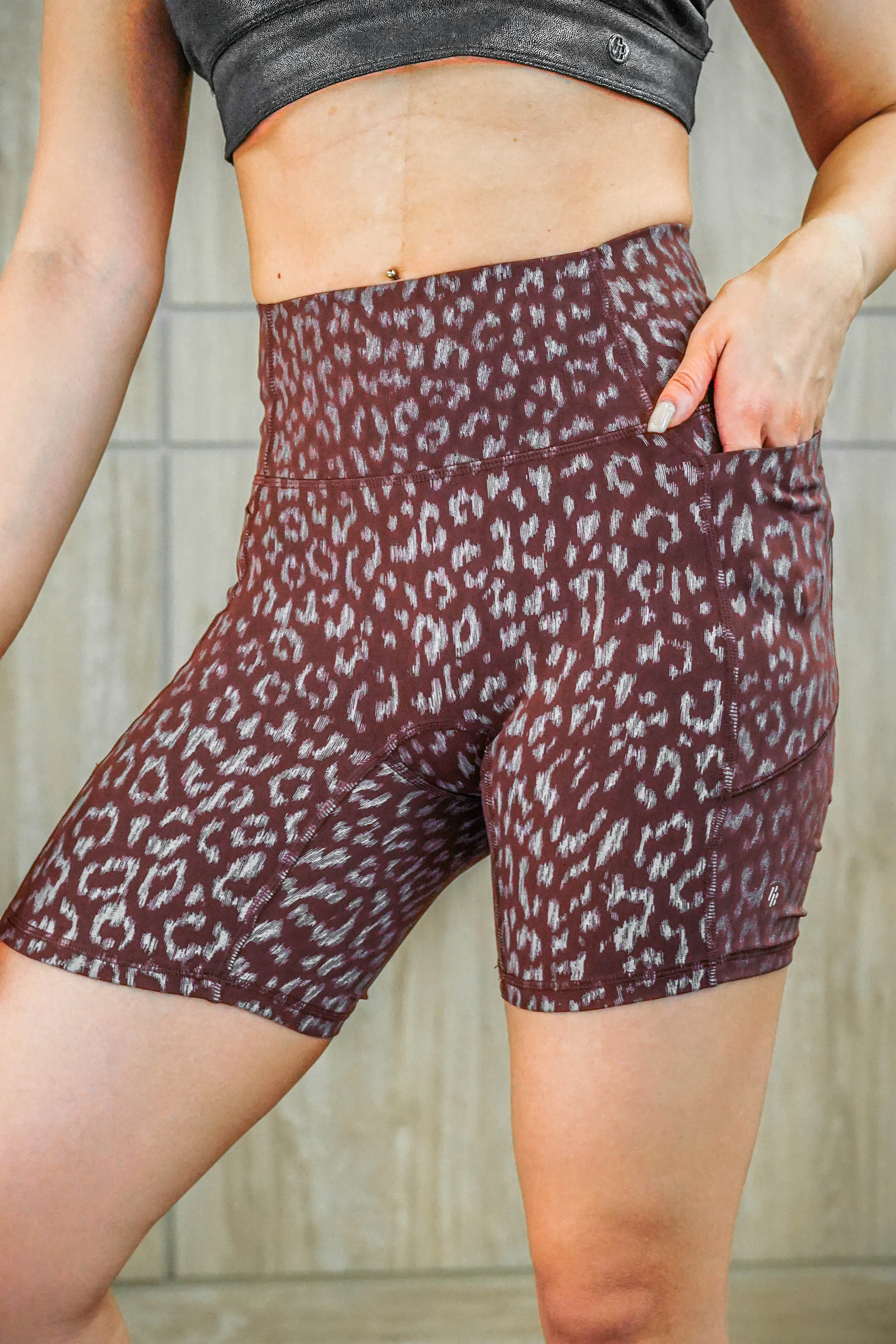 3M Reflective Leopard Print Biker Shorts