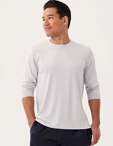 4 Pack:Mens Long Sleeve T-Shirt Workout Clothes Quick Dry Fit Gym Tee Shirt Athletic Active Performance Casual Moisture Wicking Exercise Clothing Running Cool Sport Training Undershirt Top-Set 6,S