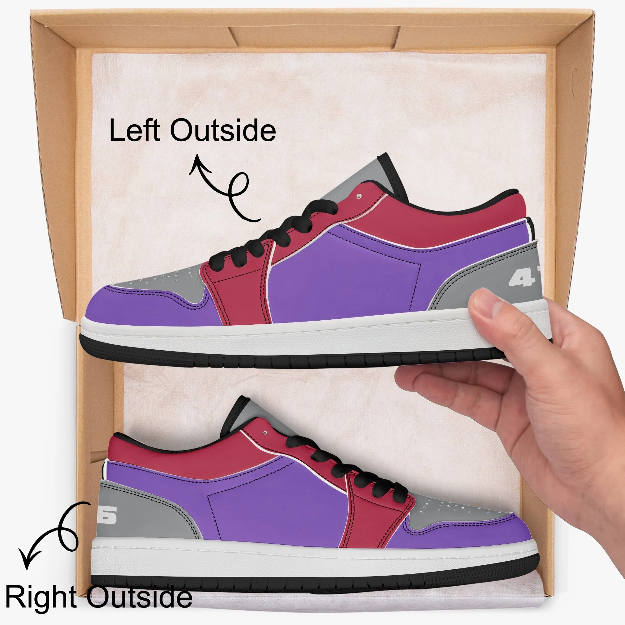 416 Retro Men's Low-Top Leather Basketball Shoes by Niche Era