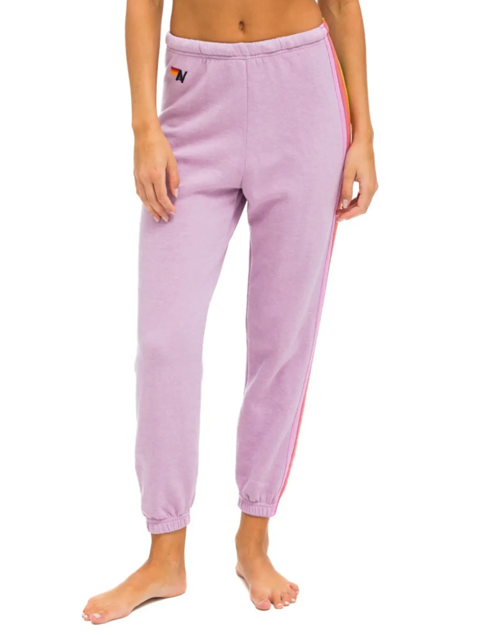 5 Stripe Sweatpants, Mauve/Pink Green