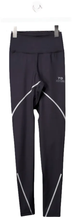 7 Days Active Black Activewear Leggings UK XS