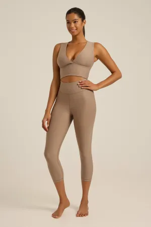 Aθλητικό crop κολάν DRY SHELL | Beige