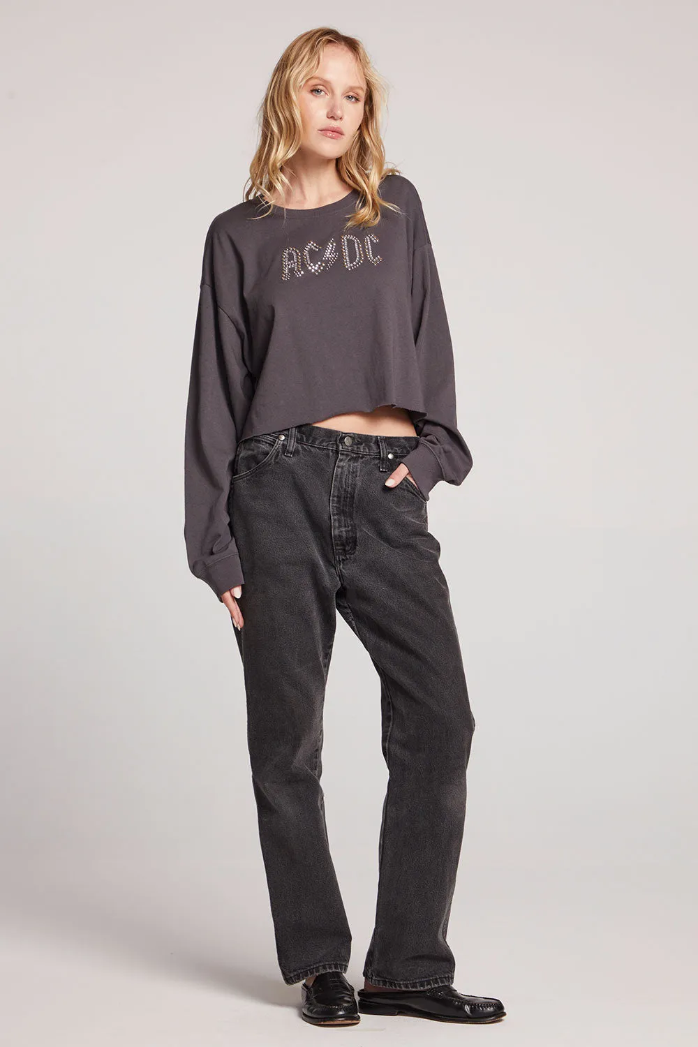 AC/DC Embellished Logo Long Sleeve