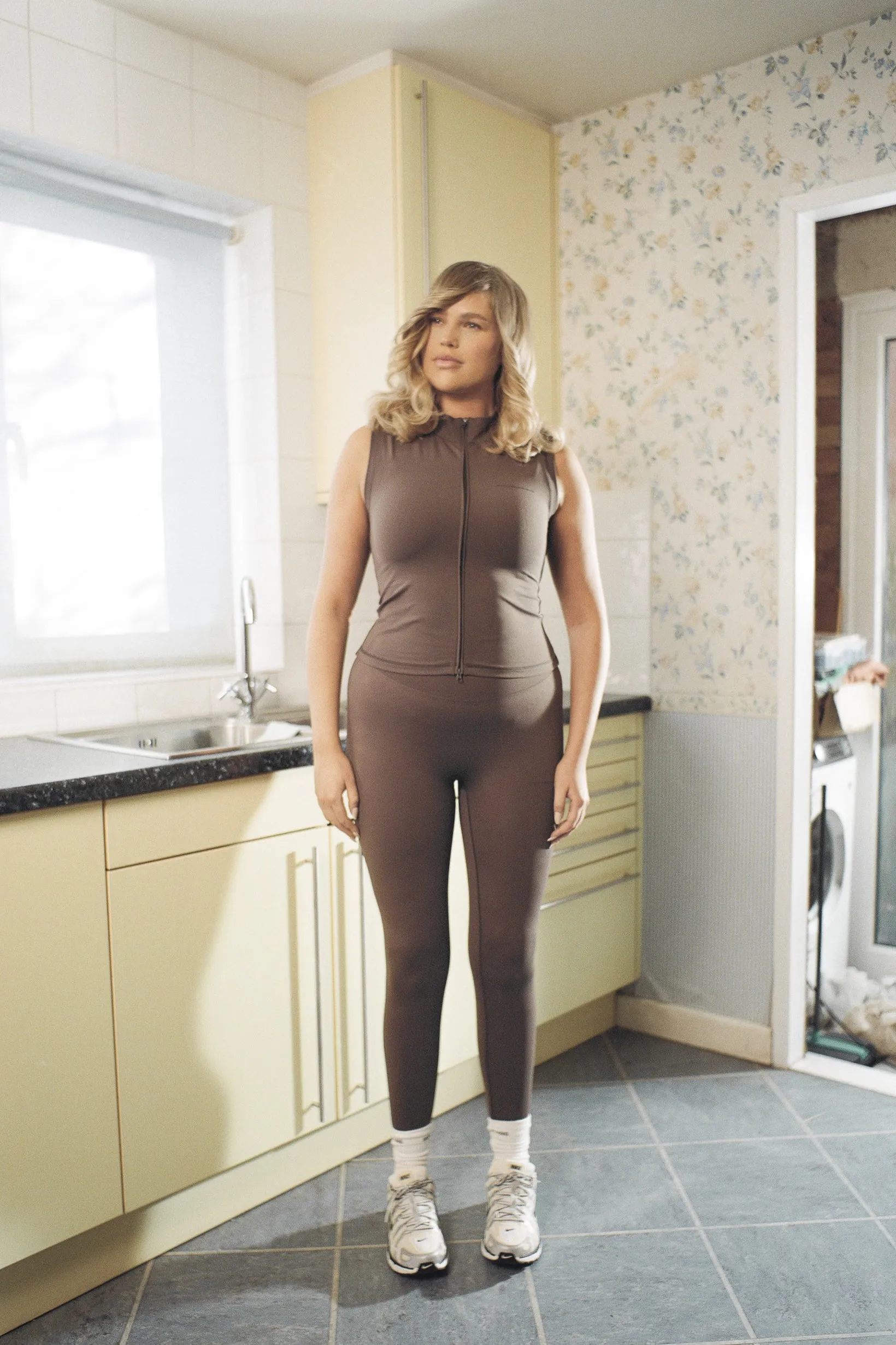 Active Dual Zip Top in Moose