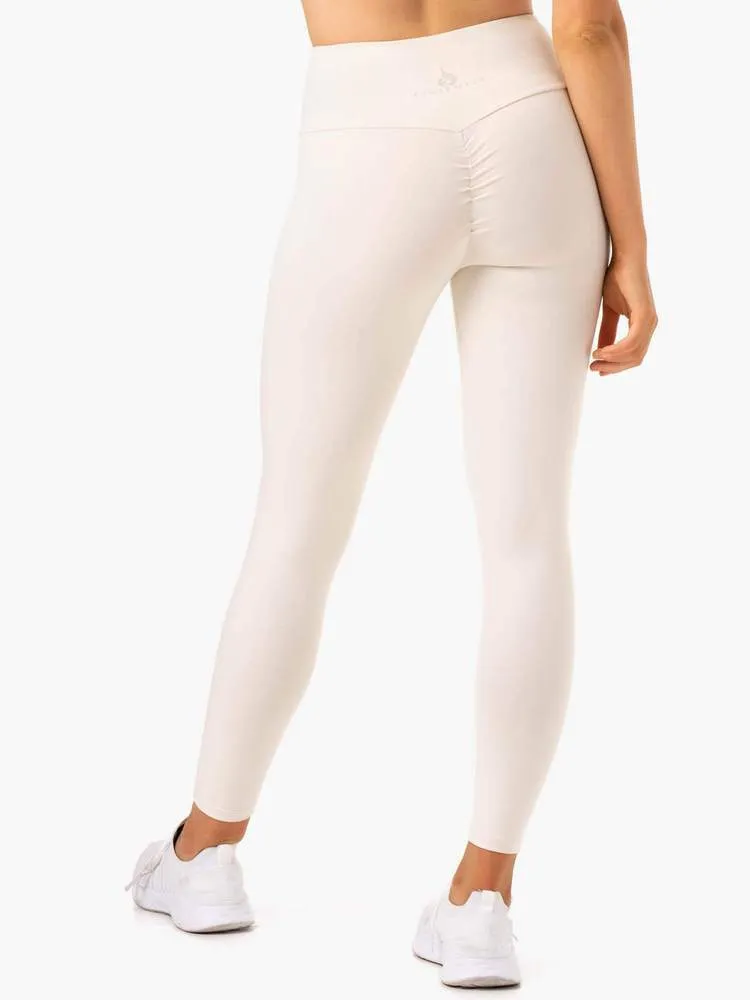 ADAPT HIGH WAISTED SCRUNCH LEGGINGS - IVORY