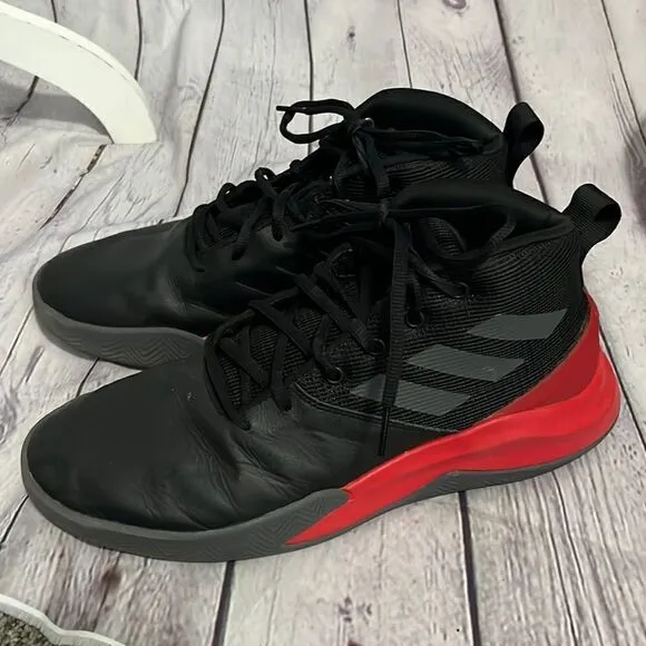 Adidas Own The Game Mens Basketball Shoes - Black Red - Size 9.5