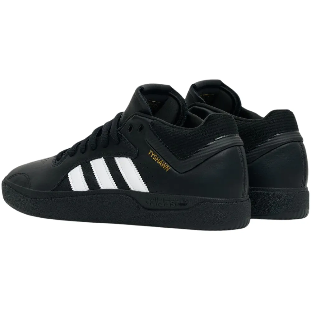 Adidas Tyshawn Leather Skate Shoes | Core Black, Footwear White & Gold Metallic