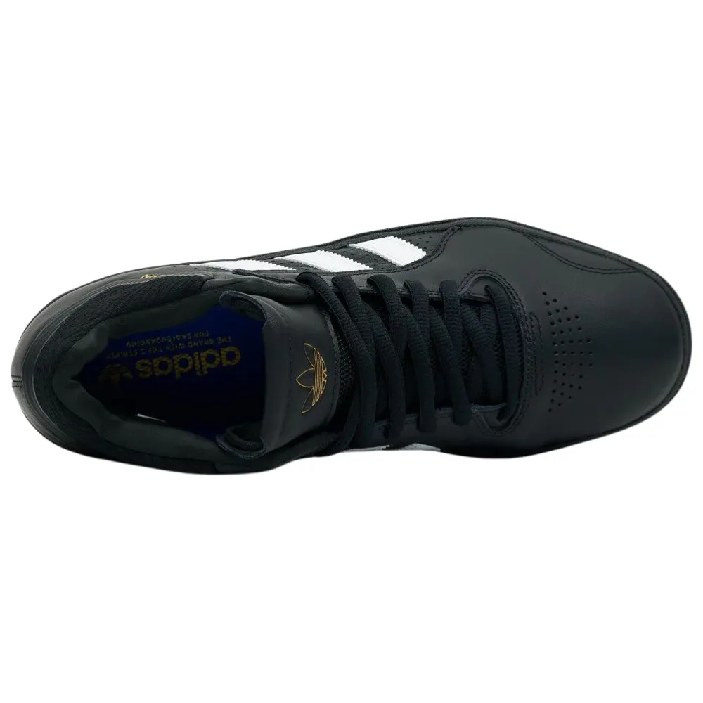 Adidas Tyshawn Leather Skate Shoes | Core Black, Footwear White & Gold Metallic