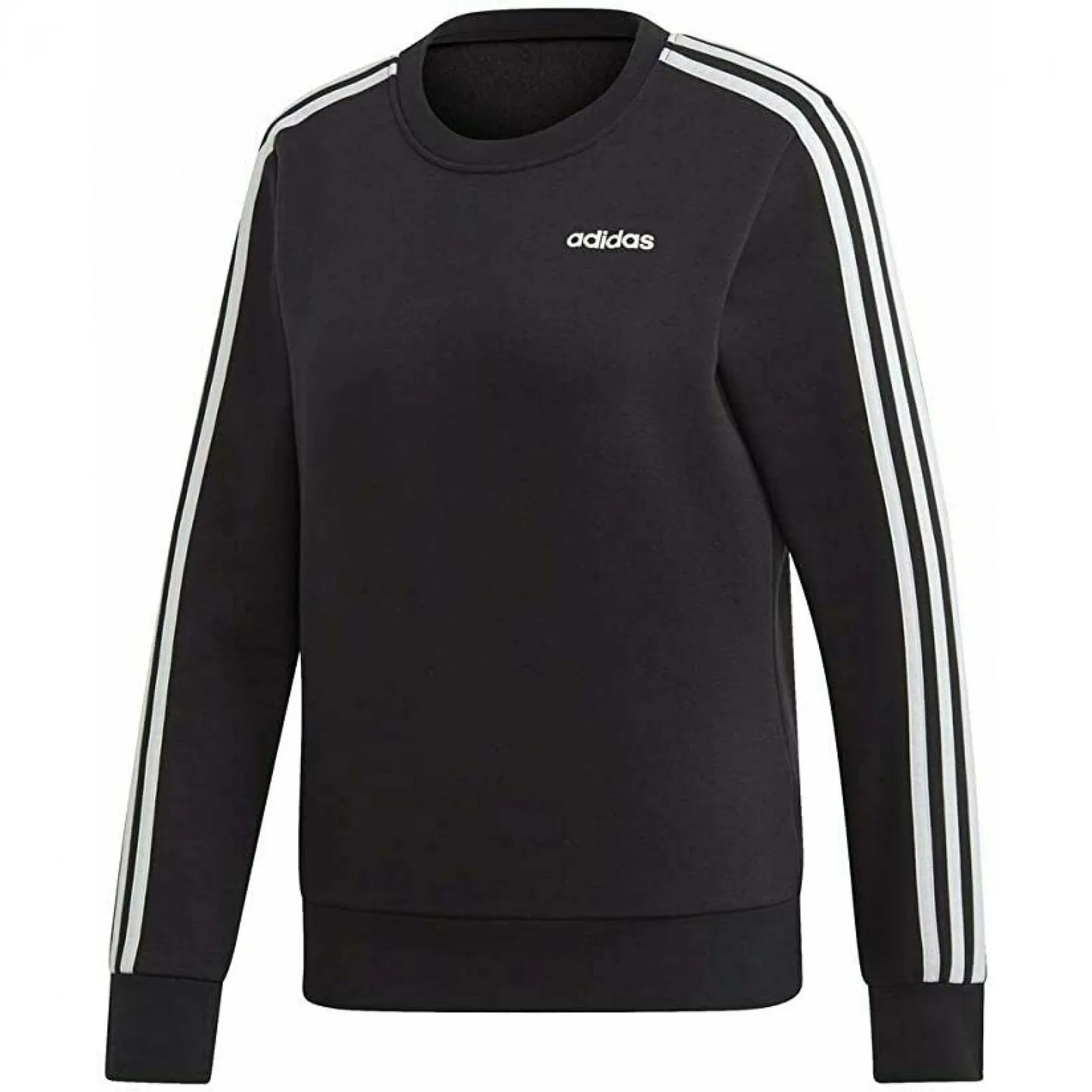 Adidas Women's 3 Stripe Crewneck Fitness Training Pullover Sweatshirt