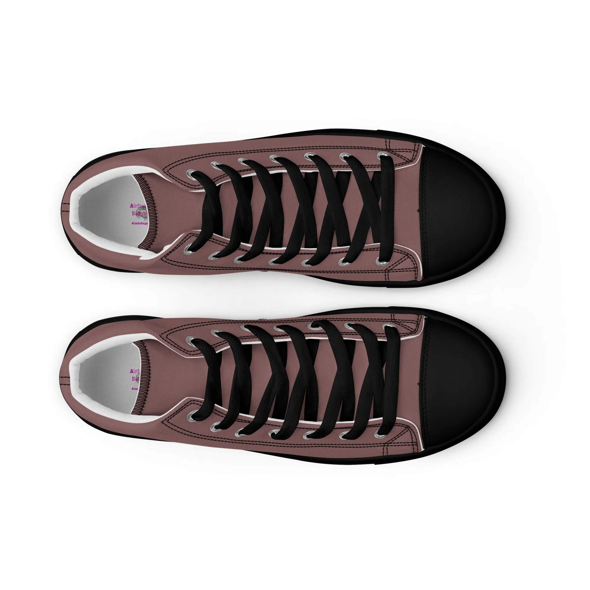 Airfros And Babyhairs Light Wood Women’s high top canvas shoes