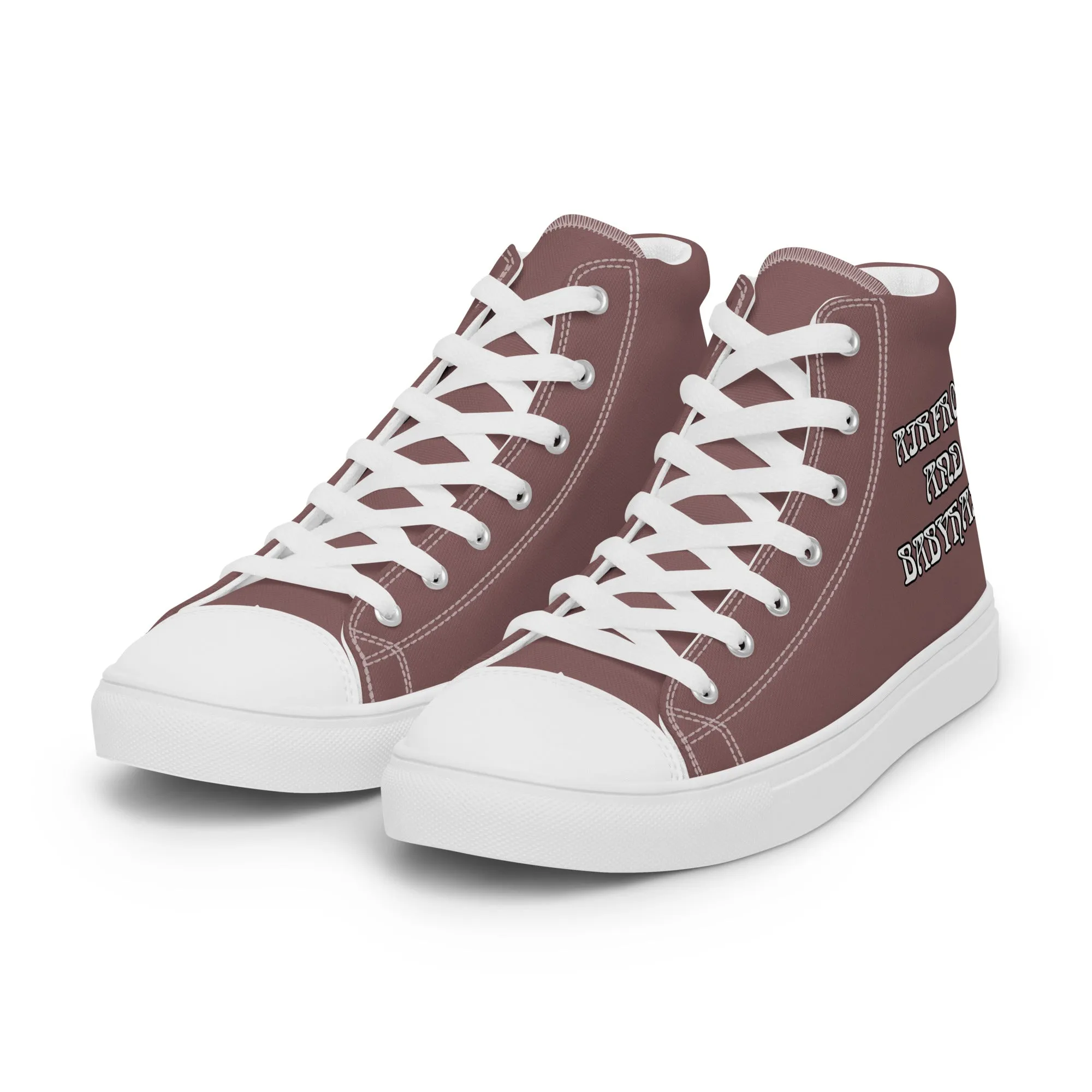 Airfros And Babyhairs Light Wood Women’s high top canvas shoes