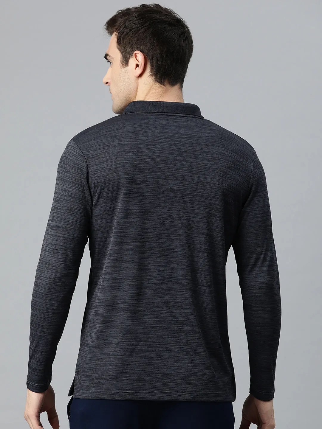 Alcis Men Graphic Printed Polo Collar Dry Tech Slim Fit T-shirt