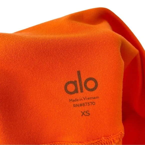 Alo Yoga Women's Orange High Waist Cycle Biker Shorts - XS