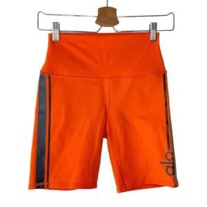 Alo Yoga Women's Orange High Waist Cycle Biker Shorts - XS