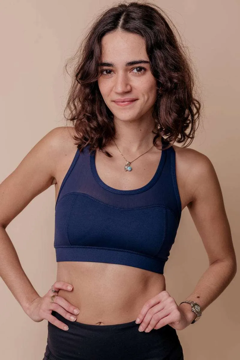 Angel Racerback Sports Bra - Dark Blue