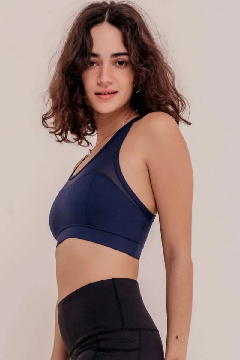 Angel Racerback Sports Bra - Dark Blue
