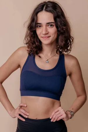 Angel Racerback Sports Bra - Dark Blue