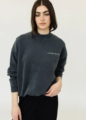 Anine Bing Jaci Twisted Snake Sweatshirt in Washed Black