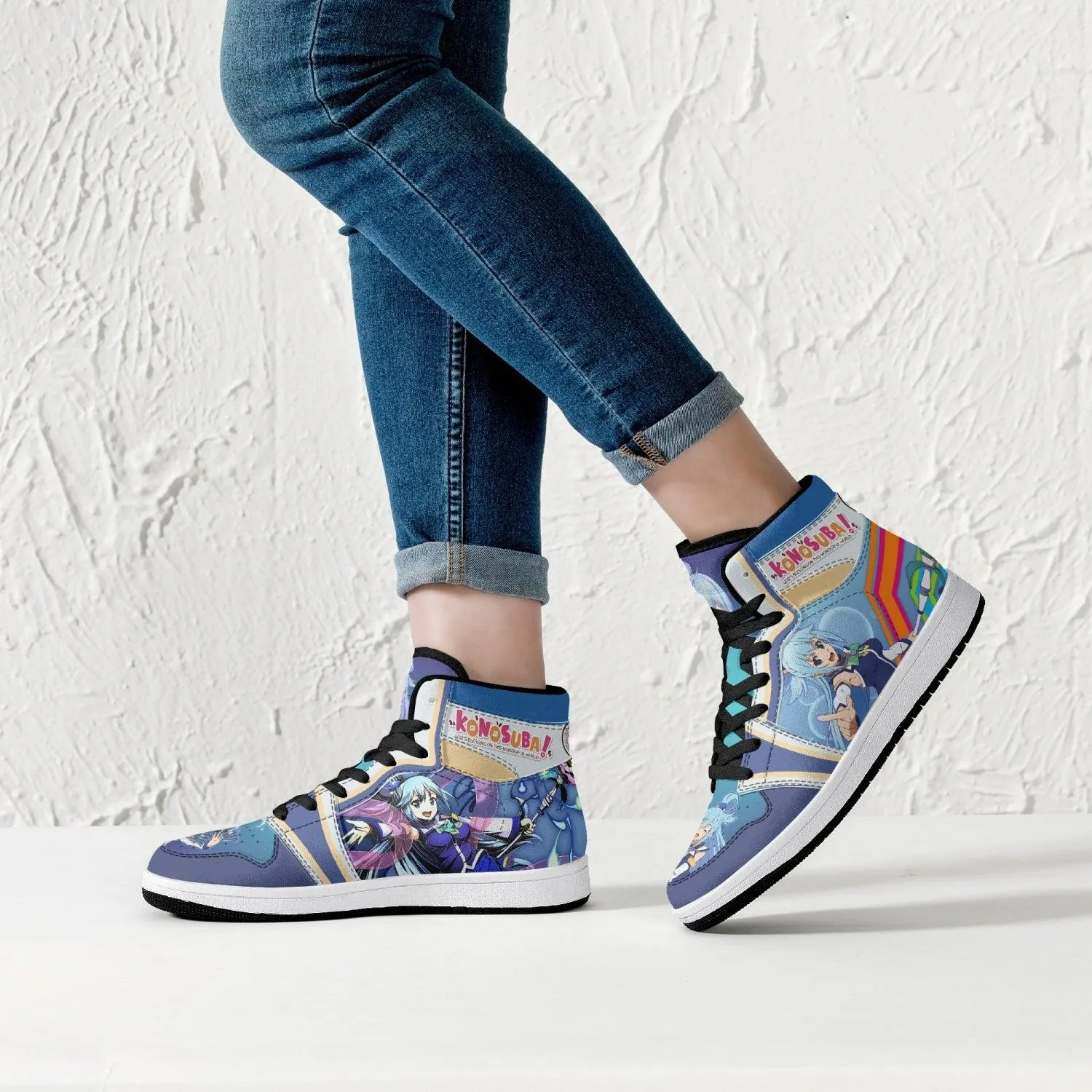 Aqua Konosuba Mid 1 Basketball Shoes
