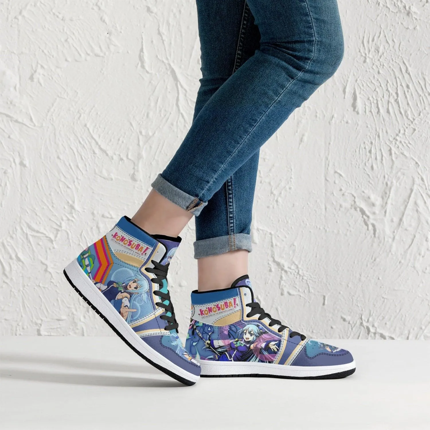 Aqua Konosuba Mid 1 Basketball Shoes