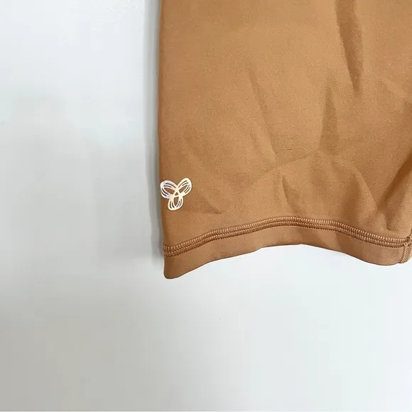 Aritzia TnAction caramel tan adjustable strap 7 inch scoop neck romper
