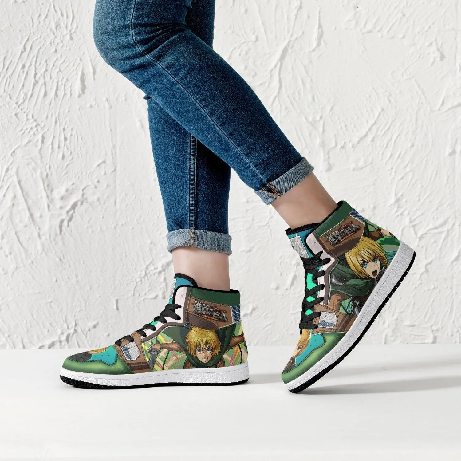 Armin Arlert Survey Corps Shingeki no Kyojin V2 Mid 1 Basketball Shoes