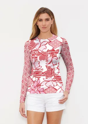 Aztek Sail Red (8117) ~ Long Sleeve Rash Guard