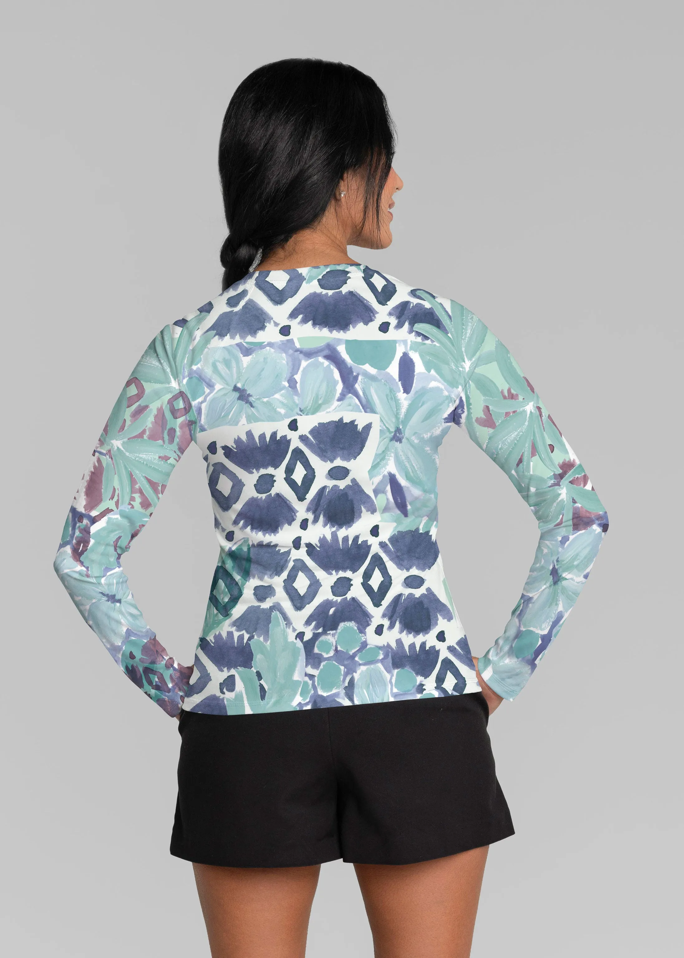 Bali Minty Blue (17291) ~ Long Sleeve Rash Guard
