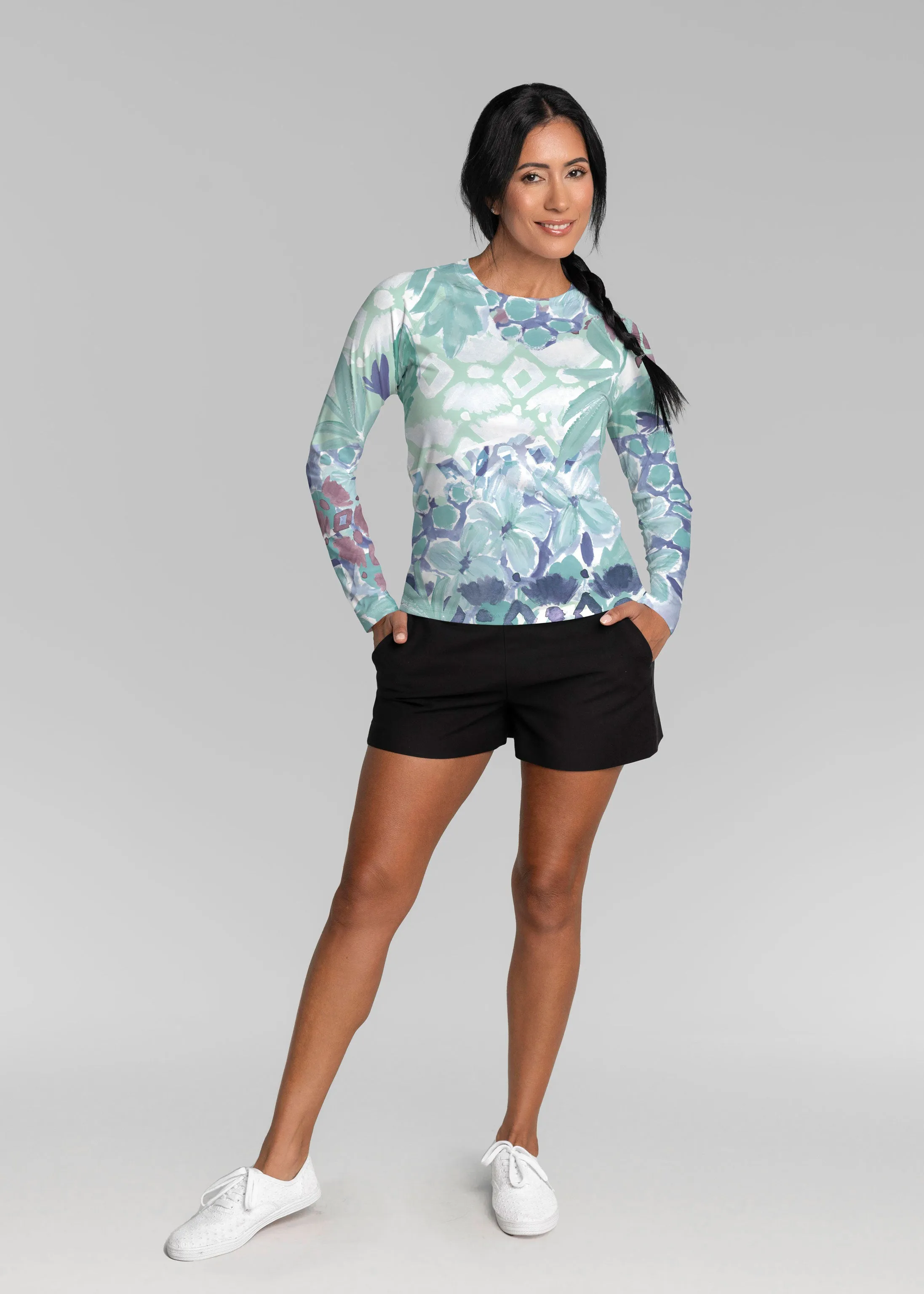 Bali Minty Blue (17291) ~ Long Sleeve Rash Guard