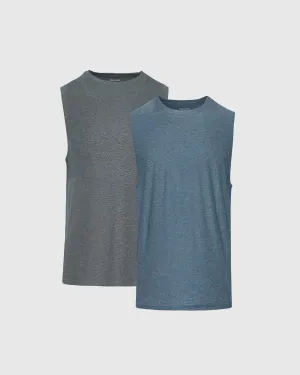 Baltic & Heather Navy Sleeveless Active Muscle Tee 2-Pack