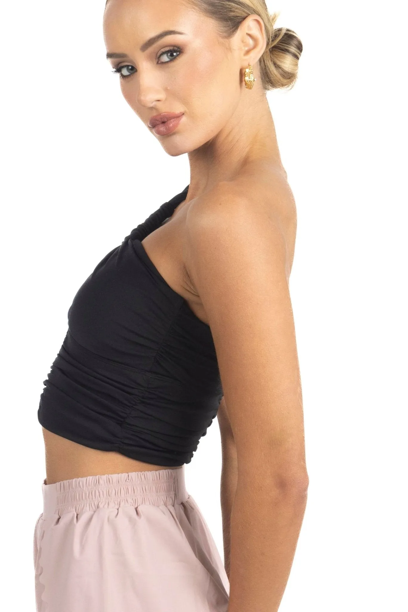 Belle Drapped Activewear Sportsbra in Black