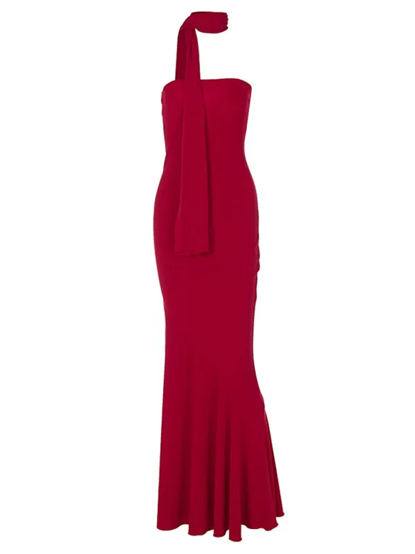 BerryBetty - Women's Breast-wrapped fish hemline shawl dress