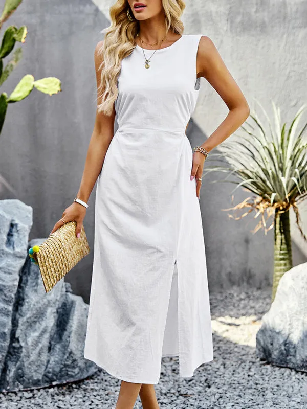 BerryBetty - Women's Summer Temperament Waistless Long Sleeveless Sundress