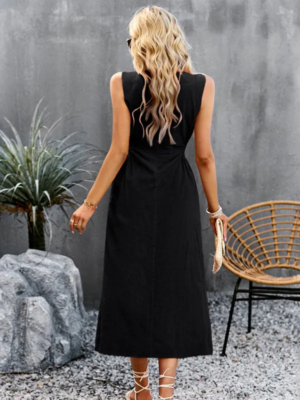 BerryBetty - Women's Summer Temperament Waistless Long Sleeveless Sundress