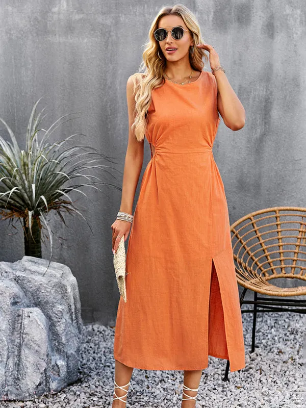 BerryBetty - Women's Summer Temperament Waistless Long Sleeveless Sundress