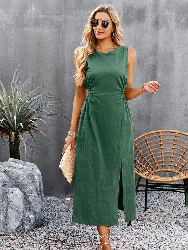 BerryBetty - Women's Summer Temperament Waistless Long Sleeveless Sundress