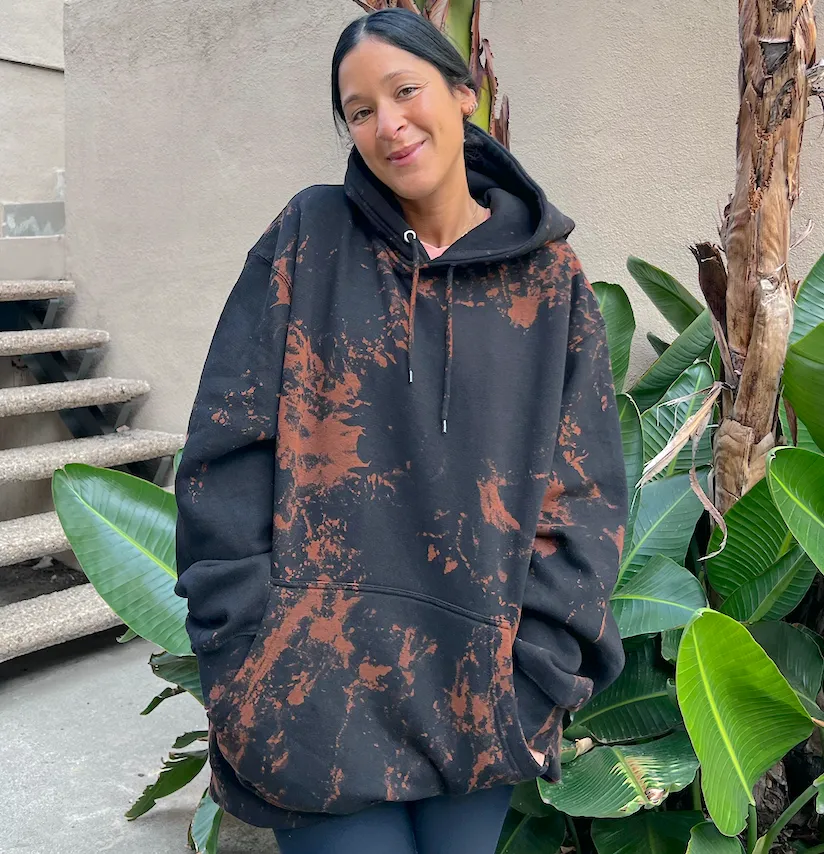 Black Bleach Tie Dye Hoodie