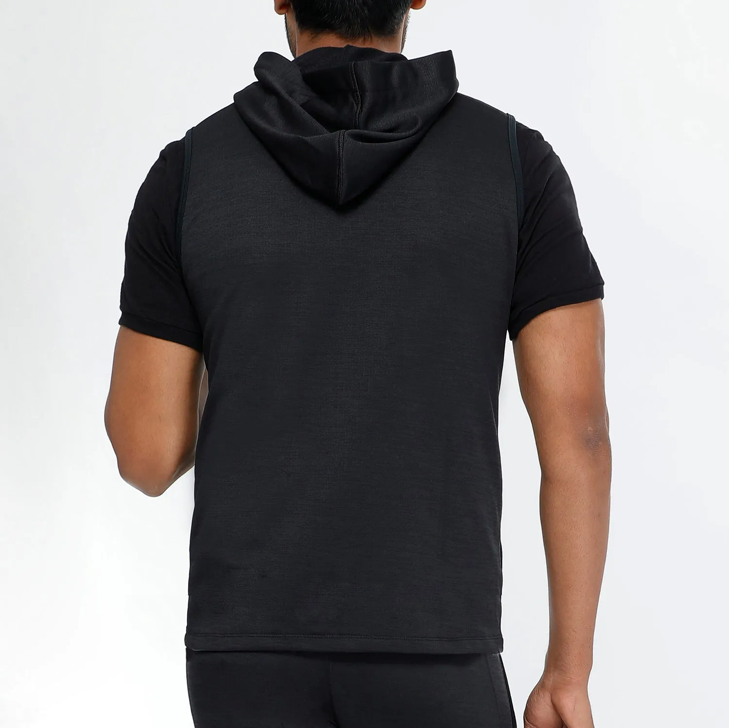 Black Charcoal Grey Sleeveless Hoodie