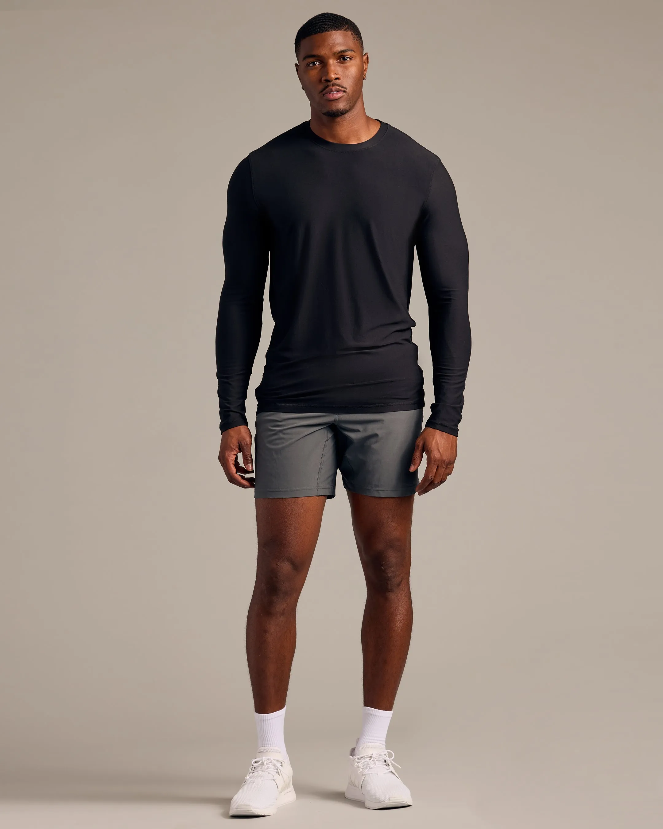 Black Long Sleeve Tall Active Crew