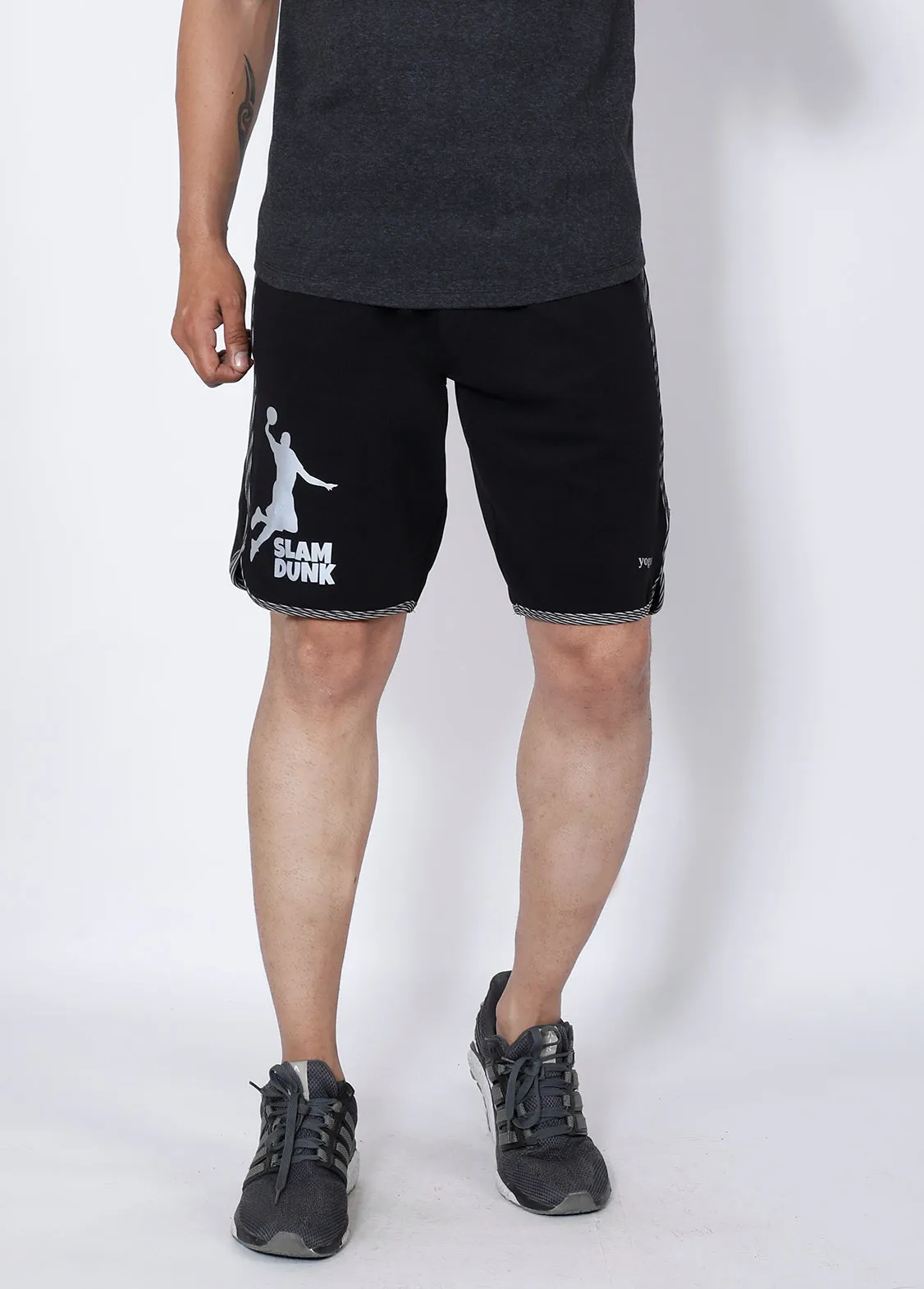 Black Silver Basketball Shorts