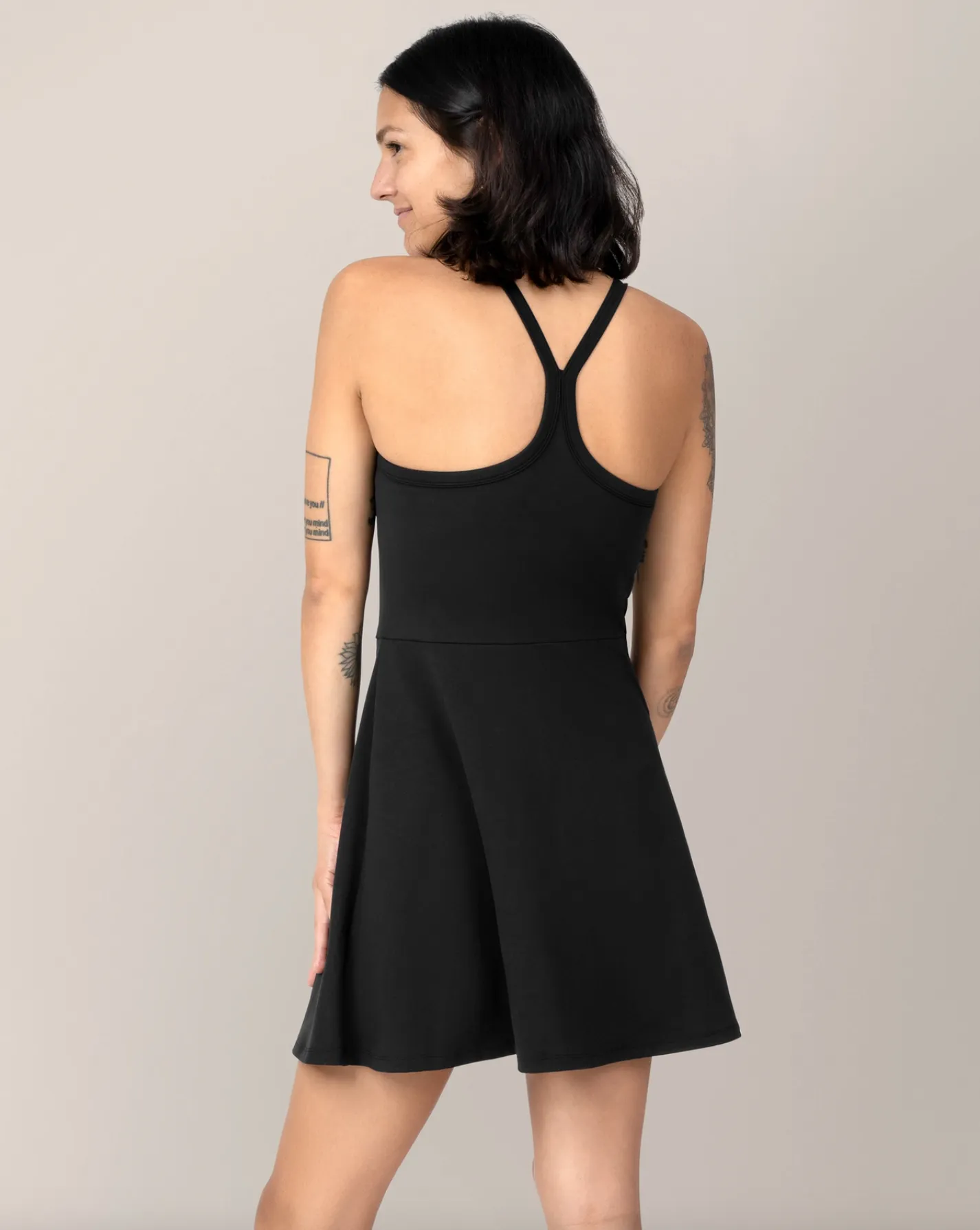 Black Stevie Active Racerback Nursing Dress