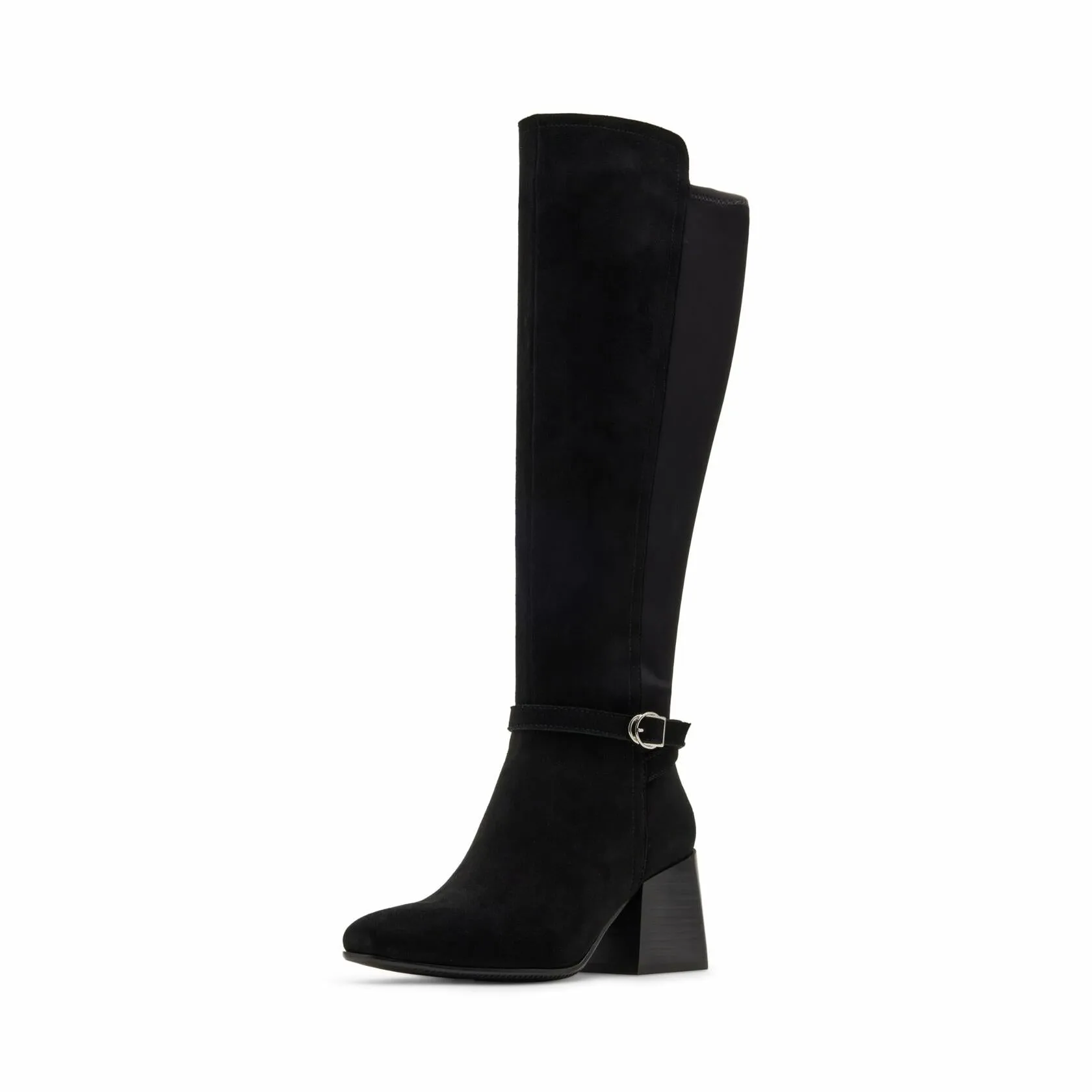 Blondo Women's Twyla Knee High Boot, Black Suede, 7.5 Wide - Very Good