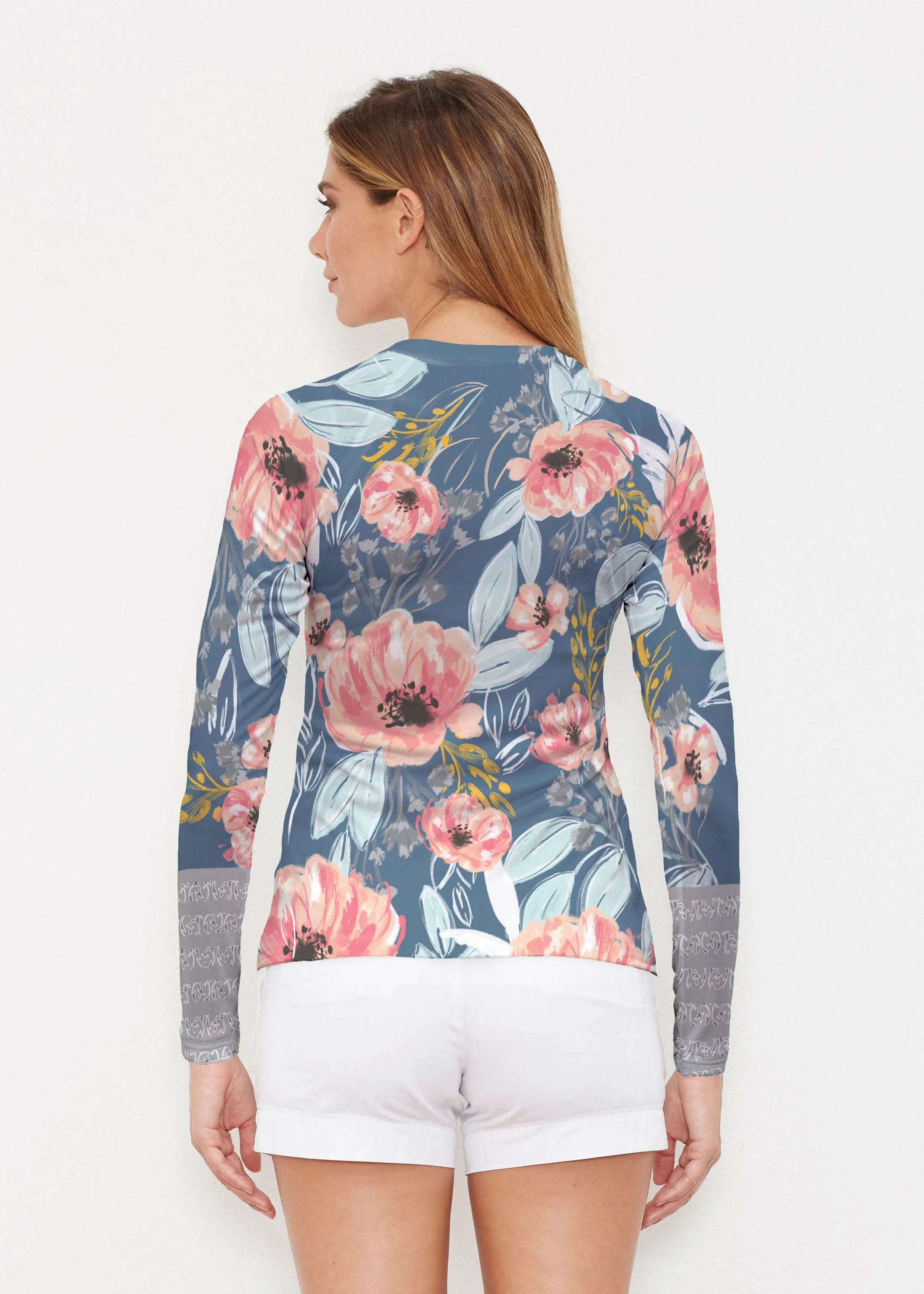 Blossoming Blooms (16226) ~ Long Sleeve Rash Guard