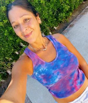 Blue Raspberry Tie Dye Crop Tank